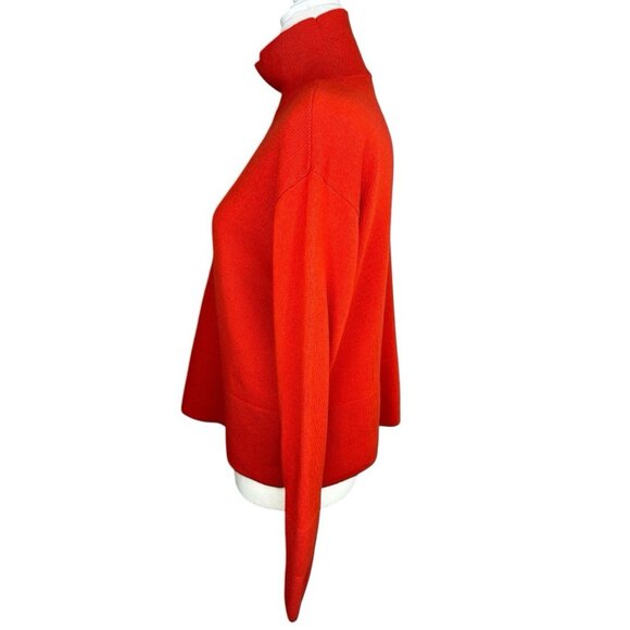 Everlane Women's Poppy Red High Neck Long Sleeve Cashmere Sweater S/C42.3 - Picture 2 of 14